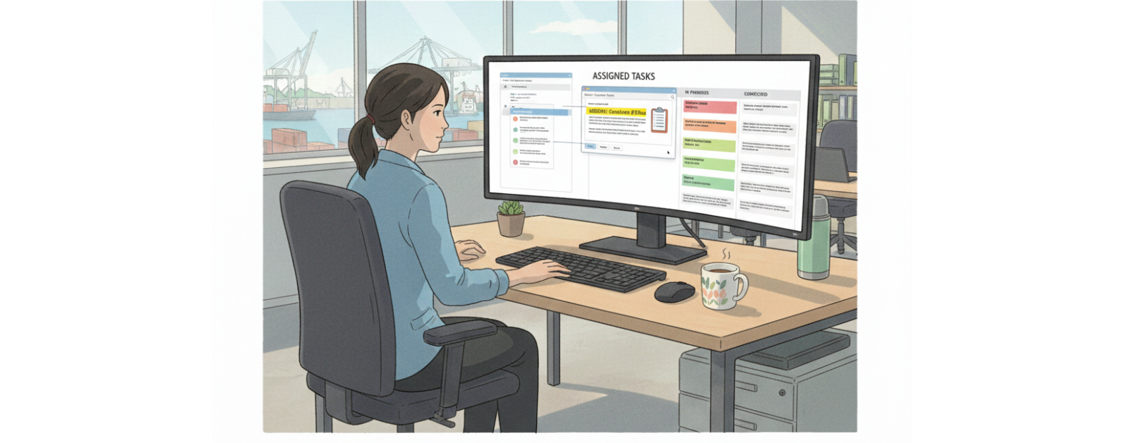 Freight forwarding email workflow showing shipment emails assigned and prioritized for faster logistics operations