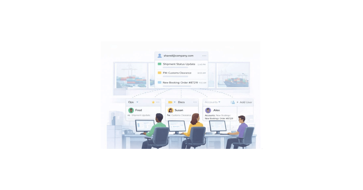 Freight forwarding team transitioning from shared email inbox to role-based user access