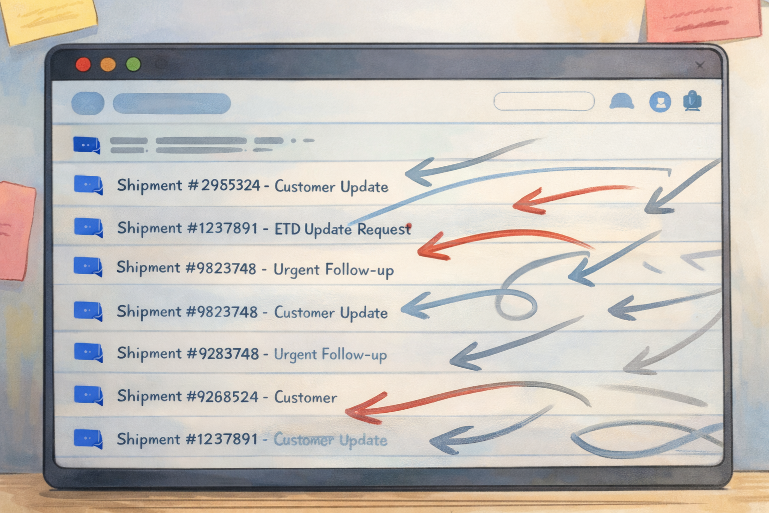 Overloaded freight forwarding email inbox causing operational delays-1