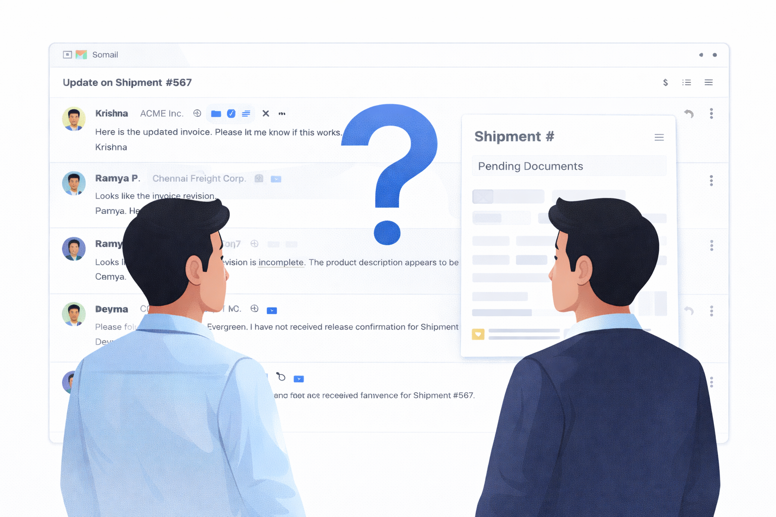 Unclear ownership during freight shipment handover due to shared inbox usage
